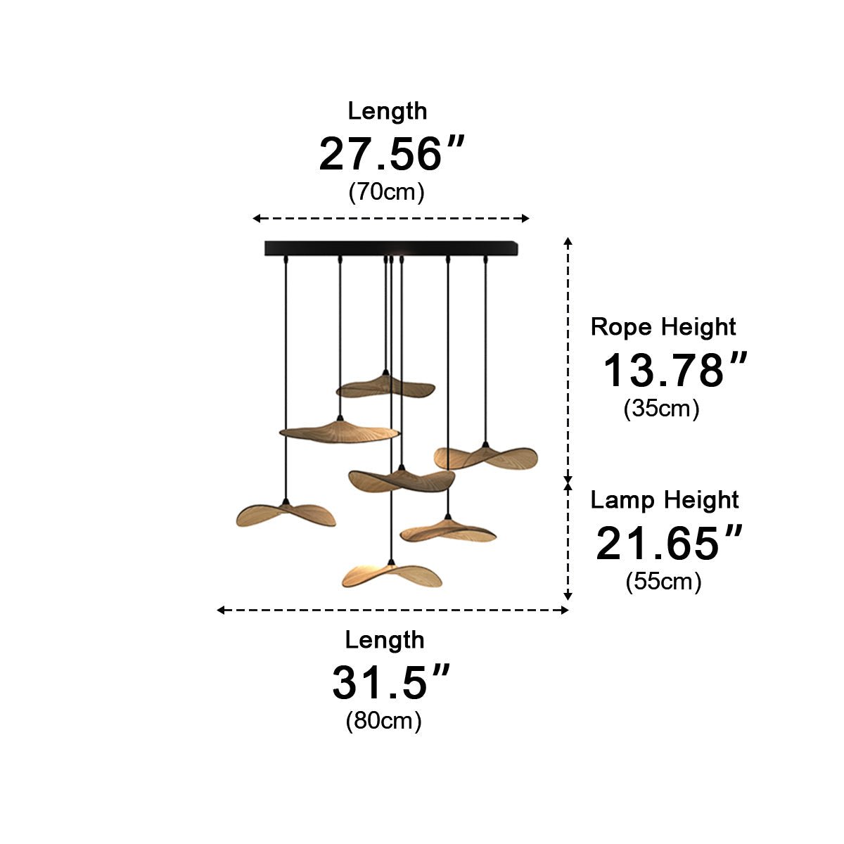 Modern Wood Natural Style Lotus Leaf LED Pendant Light - Flyachilles