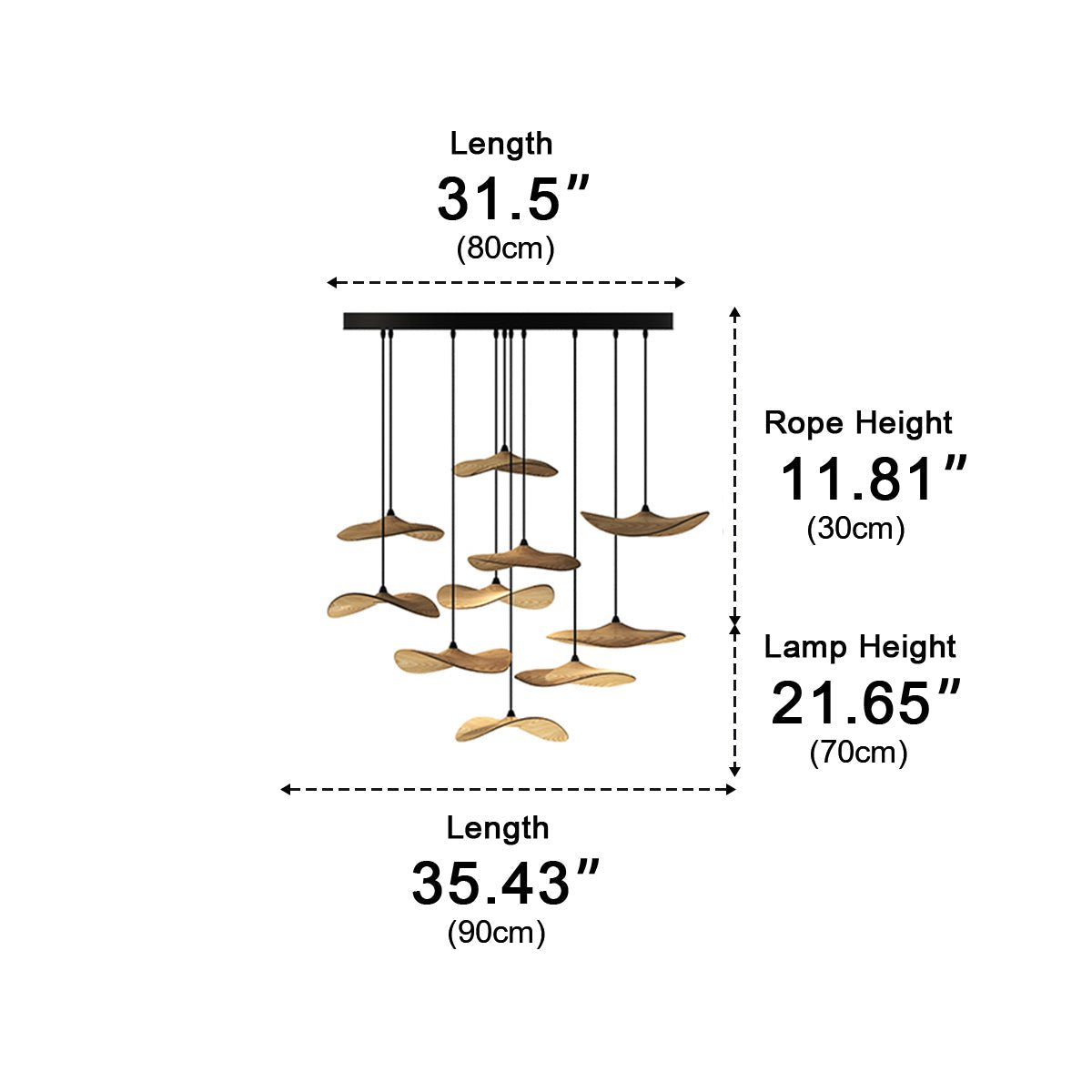 Modern Wood Natural Style Lotus Leaf LED Pendant Light - Flyachilles