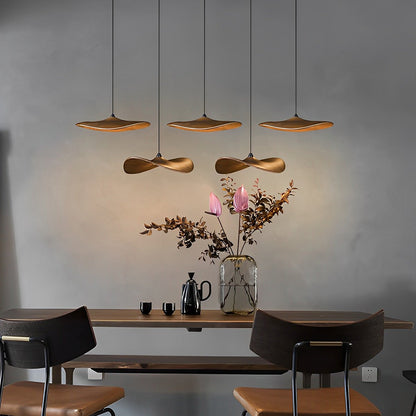 Modern Wood Natural Style Lotus Leaf LED Pendant Light - Flyachilles