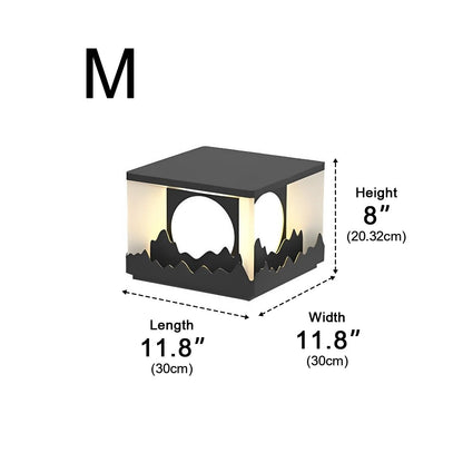 Mountain Scenery Waterproof LED Modern Solar Fence Post Lights Column Pillar Light - Flyachilles