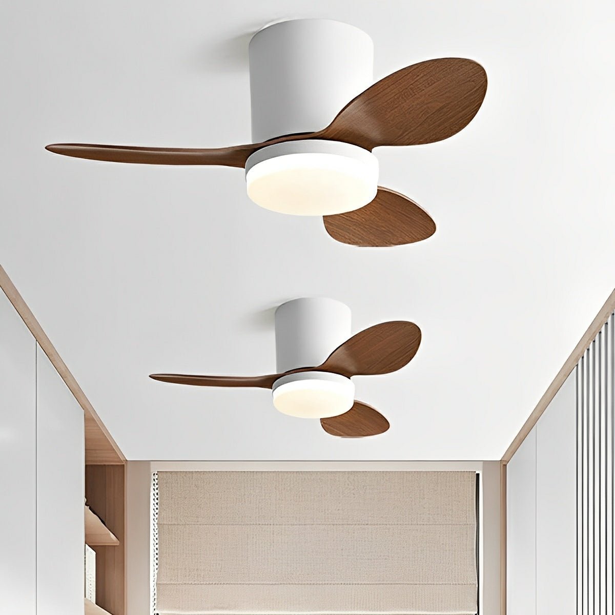 Nordic Modern Minimalist DC Motor Reverse LED Ceiling Fan Light - Flyachilles