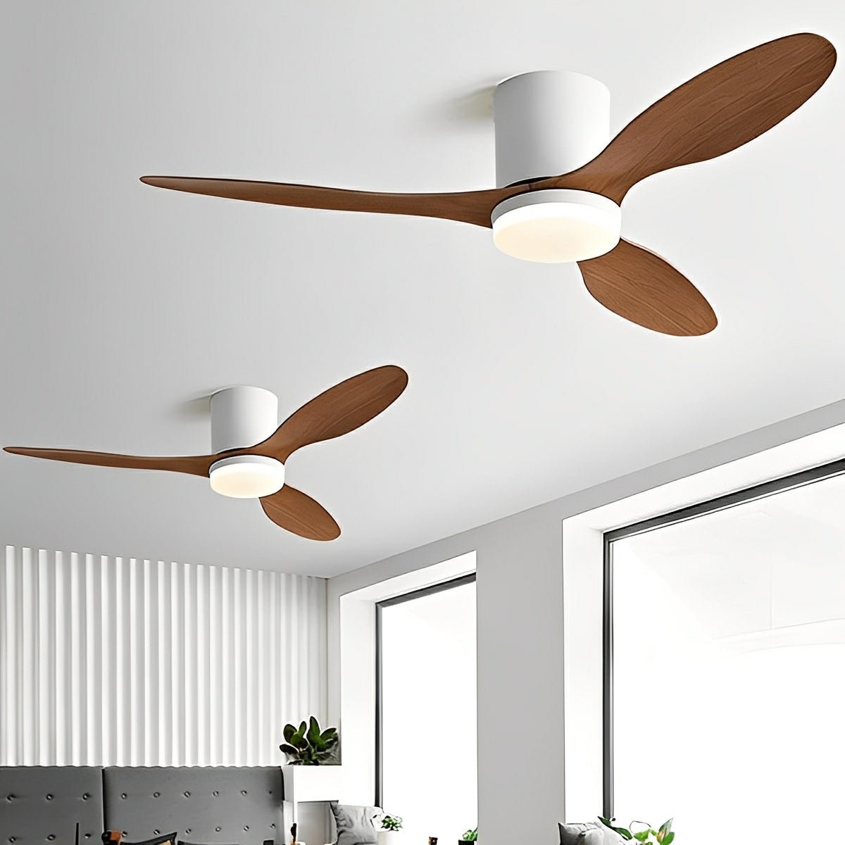Nordic Modern Minimalist DC Motor Reverse LED Ceiling Fan Light - Flyachilles
