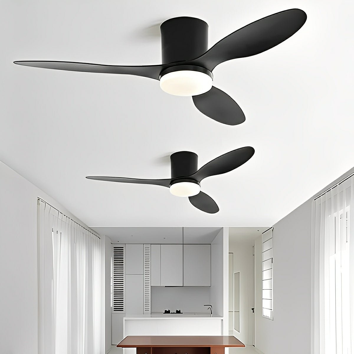 Nordic Modern Minimalist DC Motor Reverse LED Ceiling Fan Light - Flyachilles