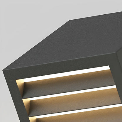 Outdoor Black Square Grille Post Cap Lights Fence Column Light - Flyachilles