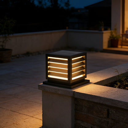 Outdoor Black Square Grille Post Cap Lights Fence Column Light - Flyachilles