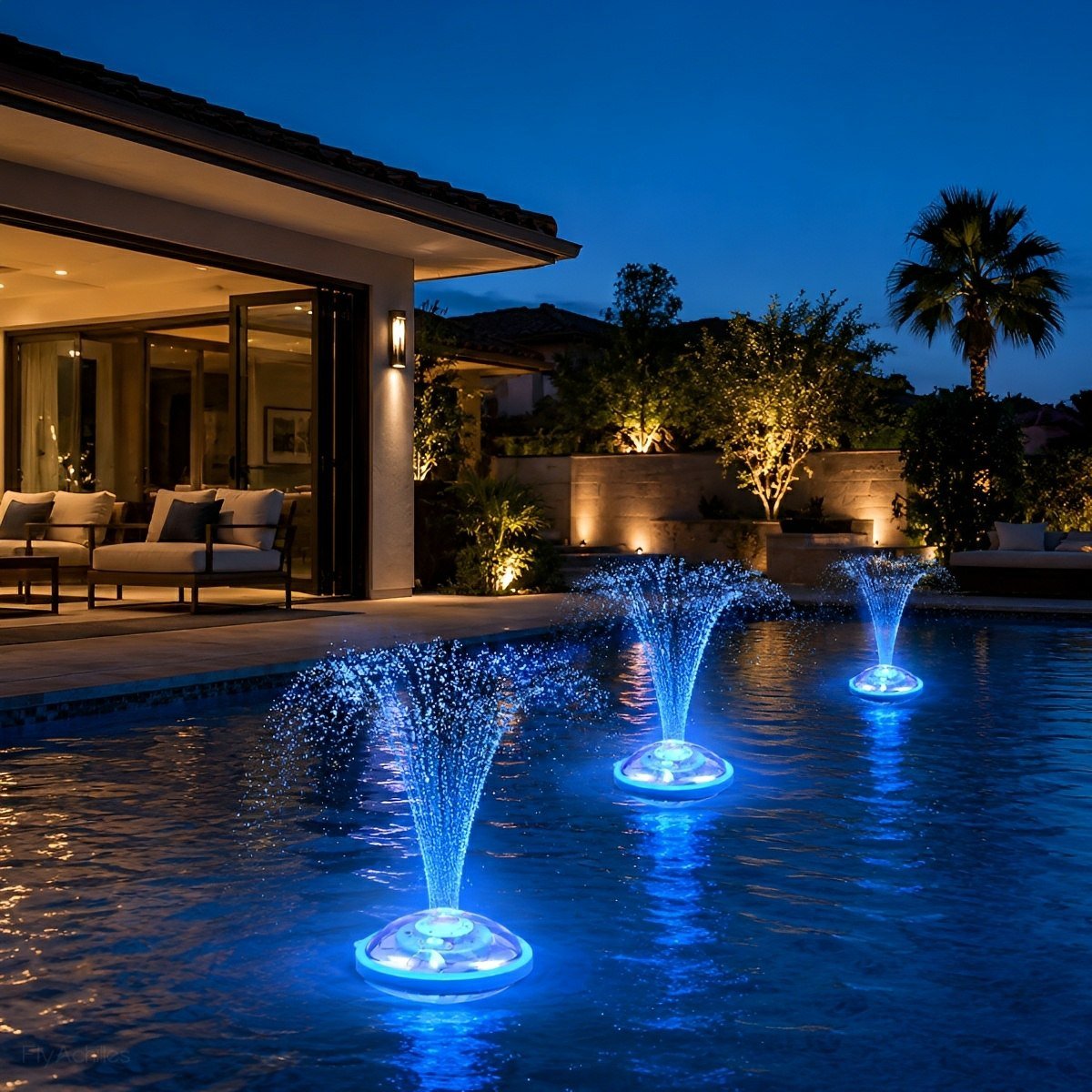 Outdoor RGB Floating Fountain Pool Light - Flyachilles