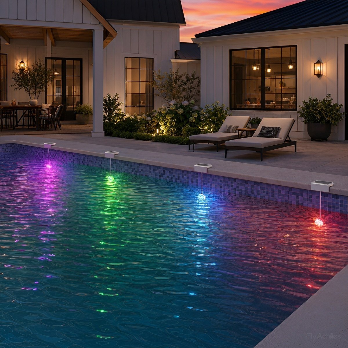 Outdoor Solar RGB Pool Light Underwater Lighting - Flyachilles