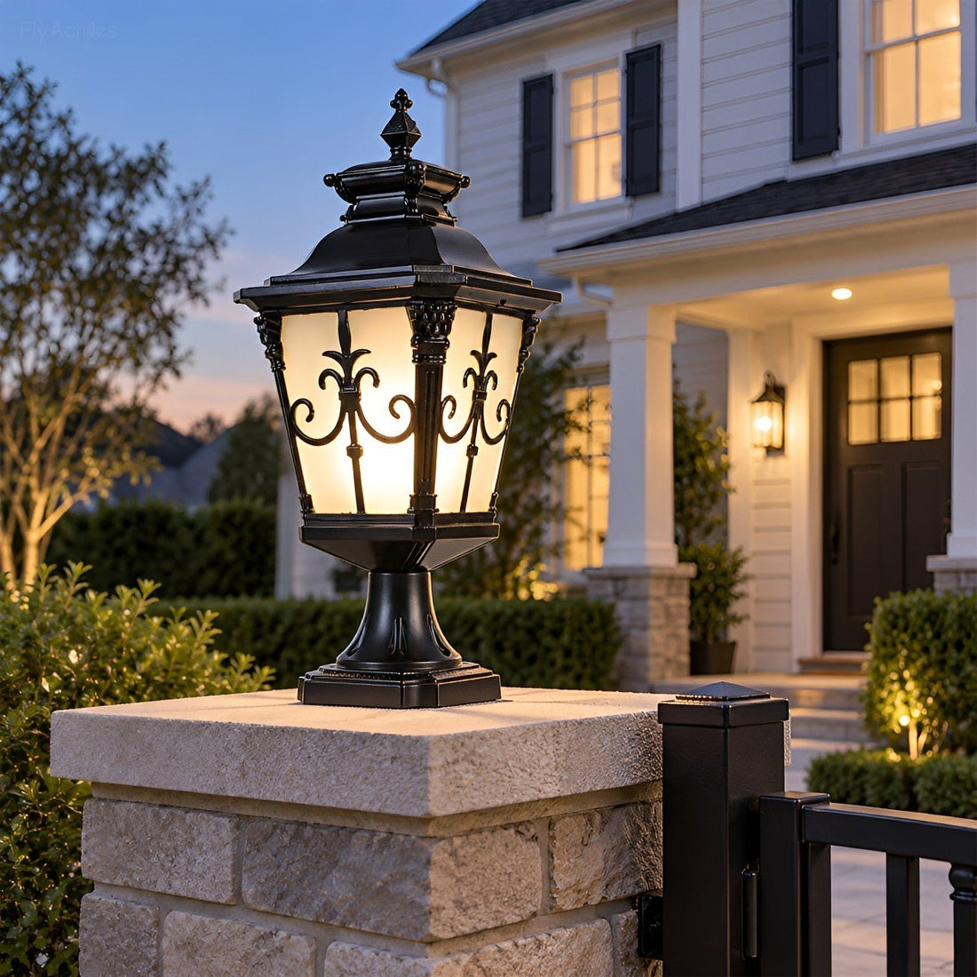 Outdoor Victorian Style Fence Post Lights LED Column Light Pillar - Flyachilles