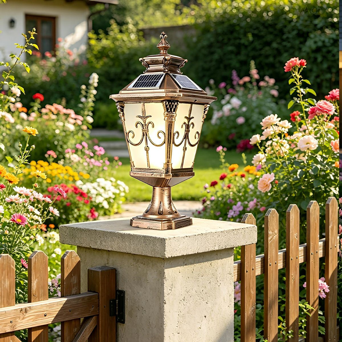 Outdoor Victorian Style Fence Post Lights LED Column Light Pillar - Flyachilles