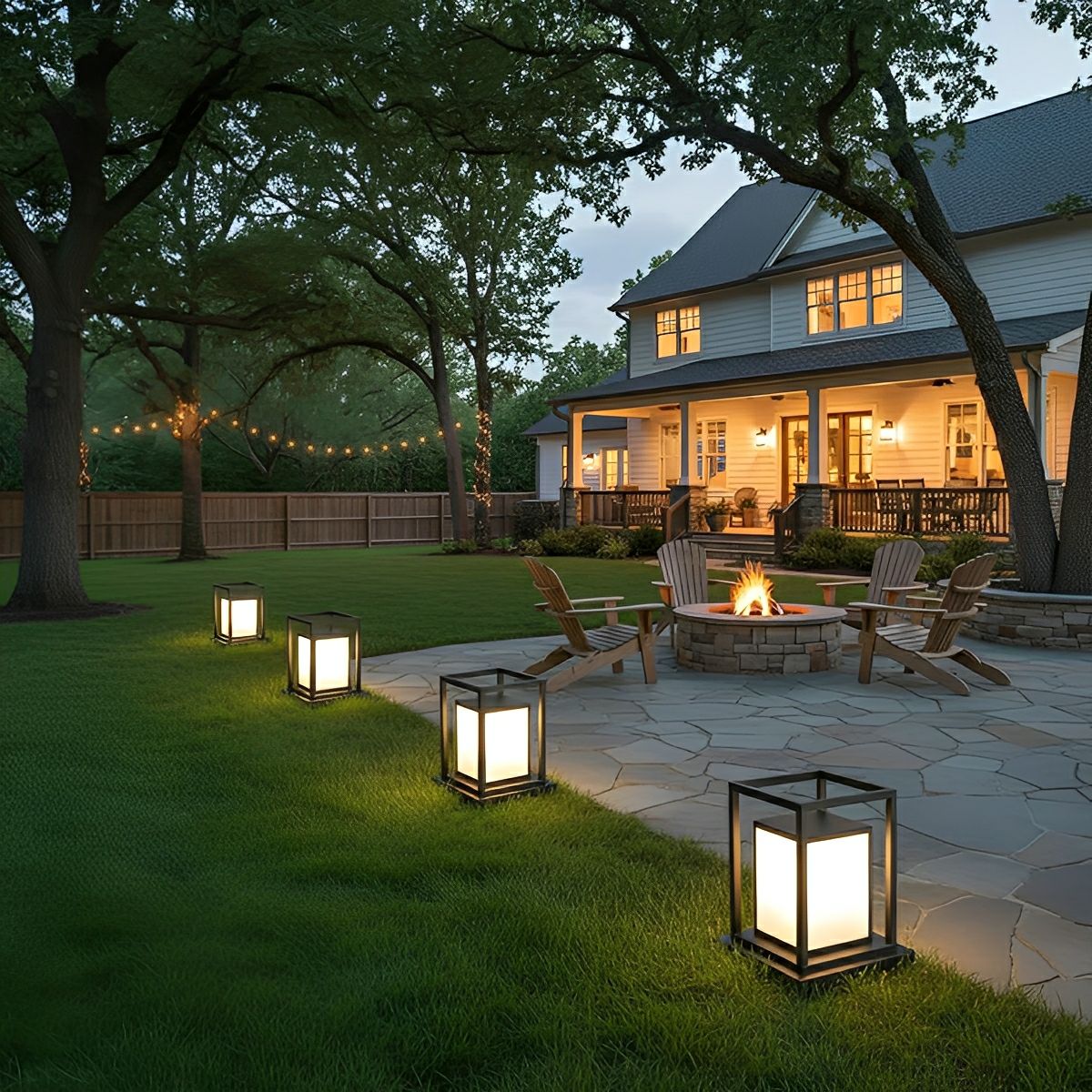 Outdoor Waterproof LED Black Modern Outdoor Fence Post Lights - Flyachilles