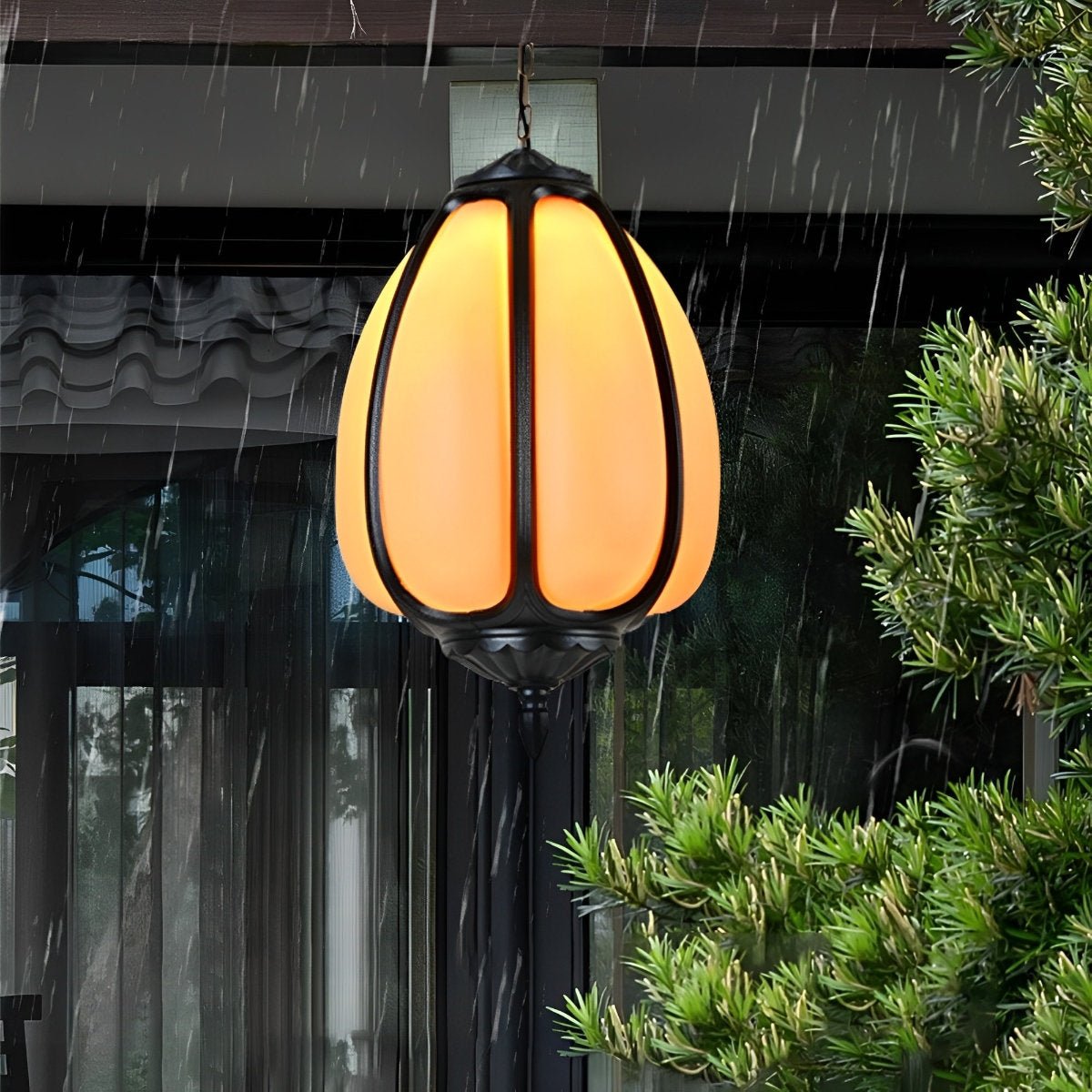 Outdoor Waterproof Pumpkin Pendant Lights Garden Lantern Lamp - Flyachilles