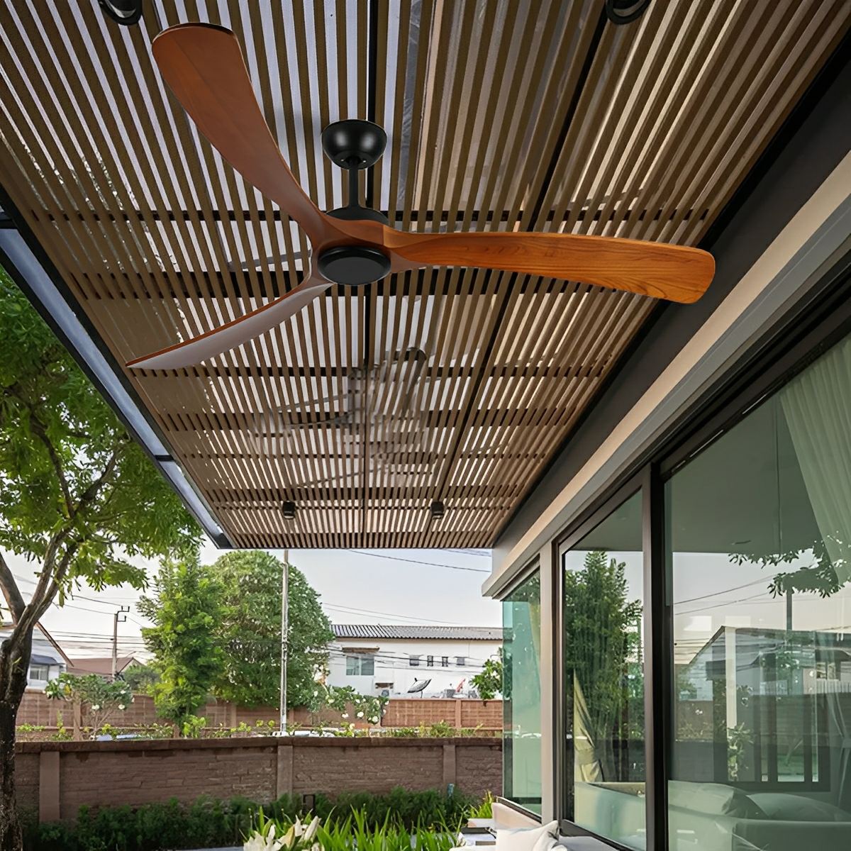 Outdoor Waterproof Wood Reverse Ceiling Fan - Flyachilles