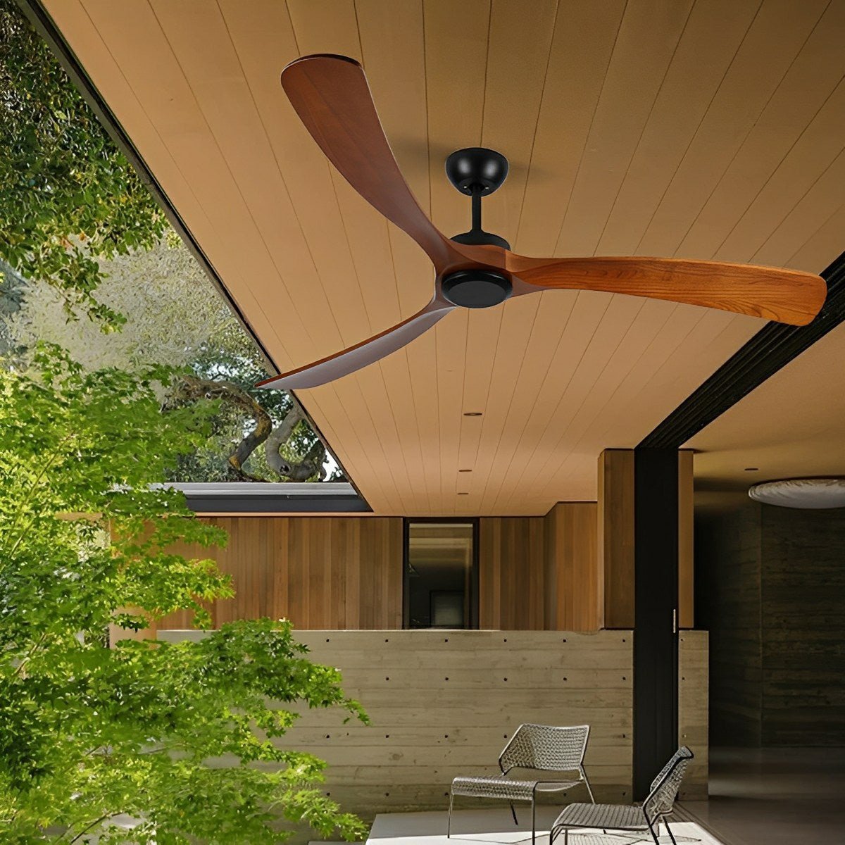 Outdoor Waterproof Wood Reverse Ceiling Fan - Flyachilles