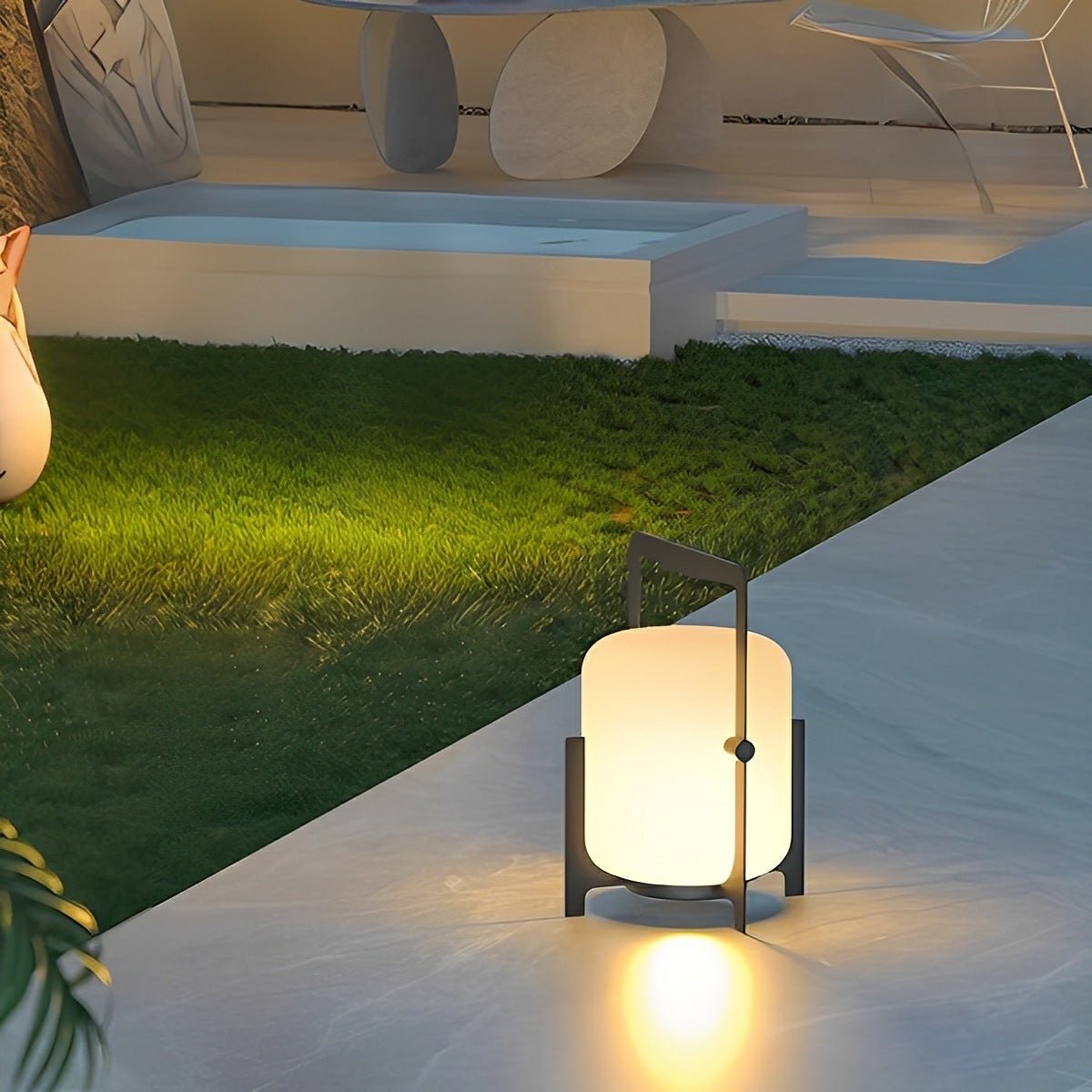 Portable Lantern Shaped Waterproof LED Modern Outdoor Lights Floor Lamp - Flyachilles