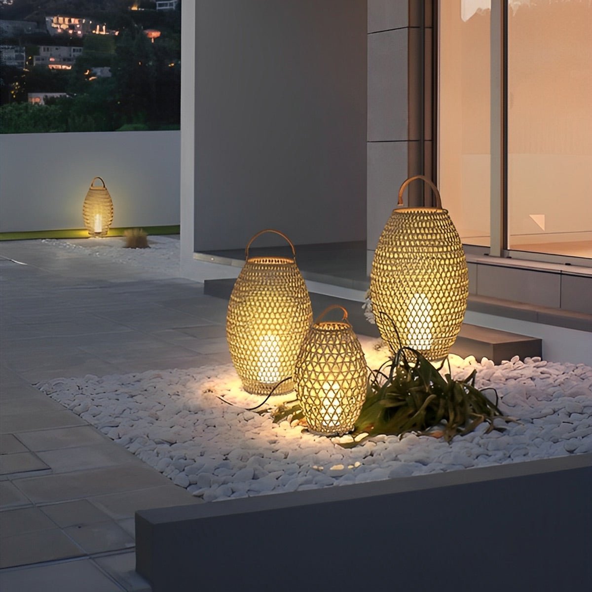 Portable Lanterns Shape Light Waterproof LED Modern Lawn Lamp - Flyachilles