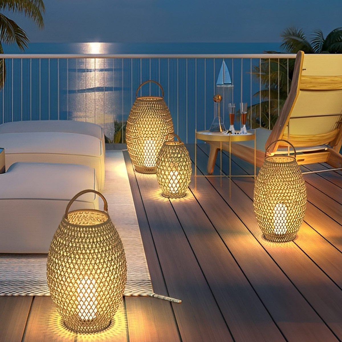 Portable Lanterns Shape Light Waterproof LED Modern Lawn Lamp - Flyachilles