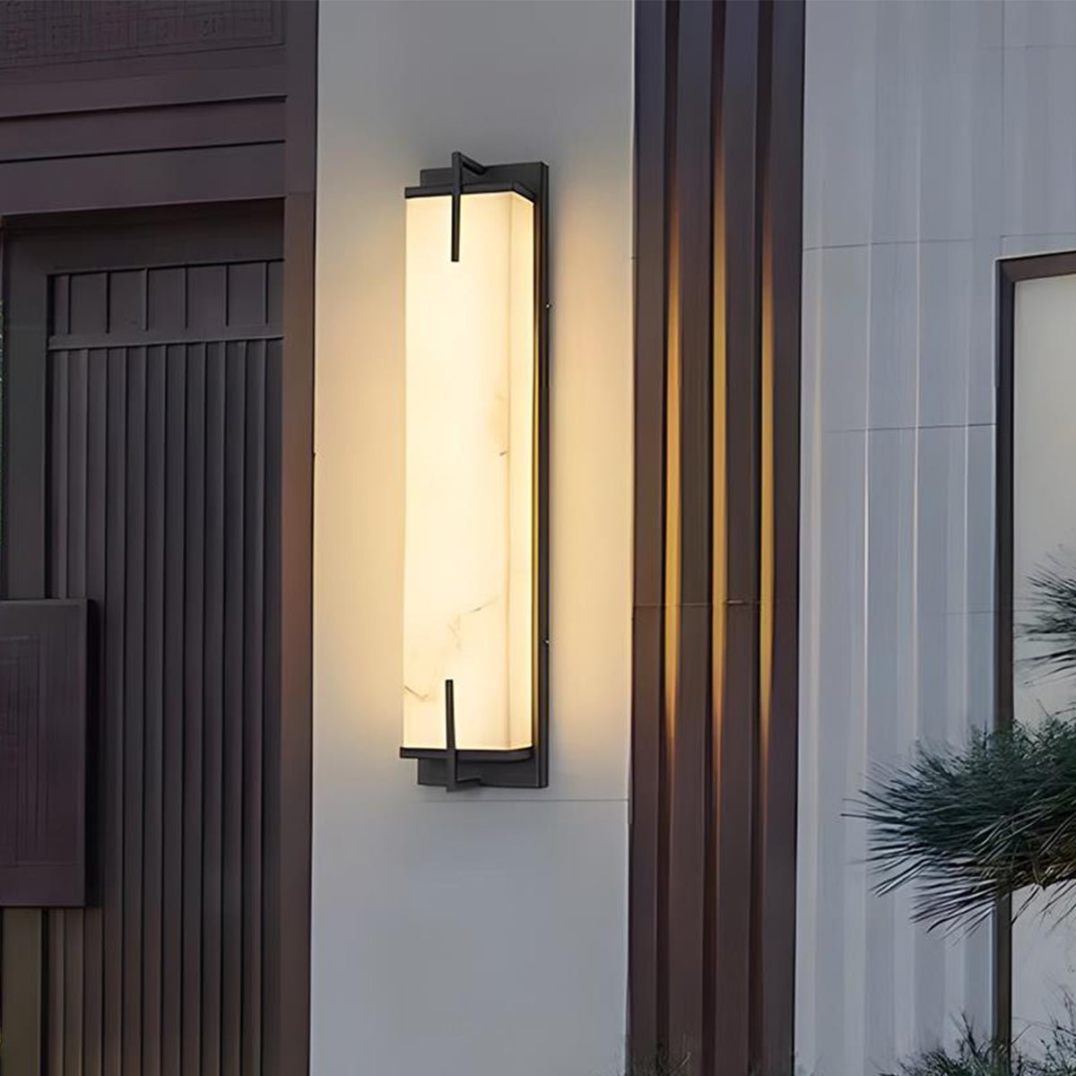 Rectangular Resin Waterproof LED Black Modern Outdoor Sconce Wall Lamp - Flyachilles