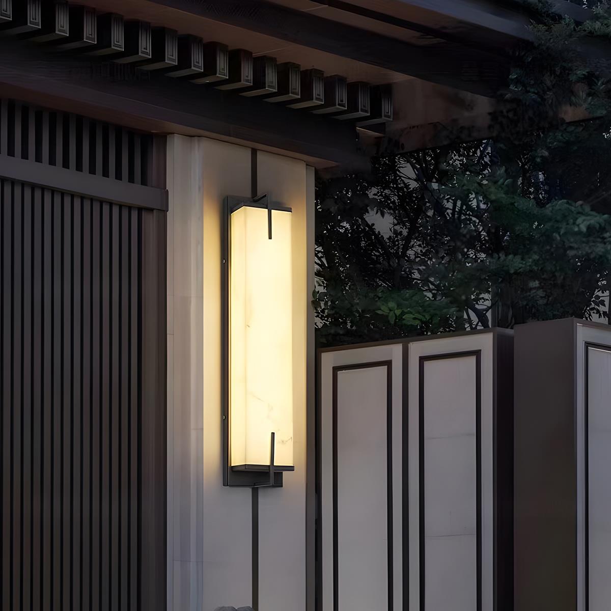 Rectangular Resin Waterproof LED Black Modern Outdoor Sconce Wall Lamp - Flyachilles