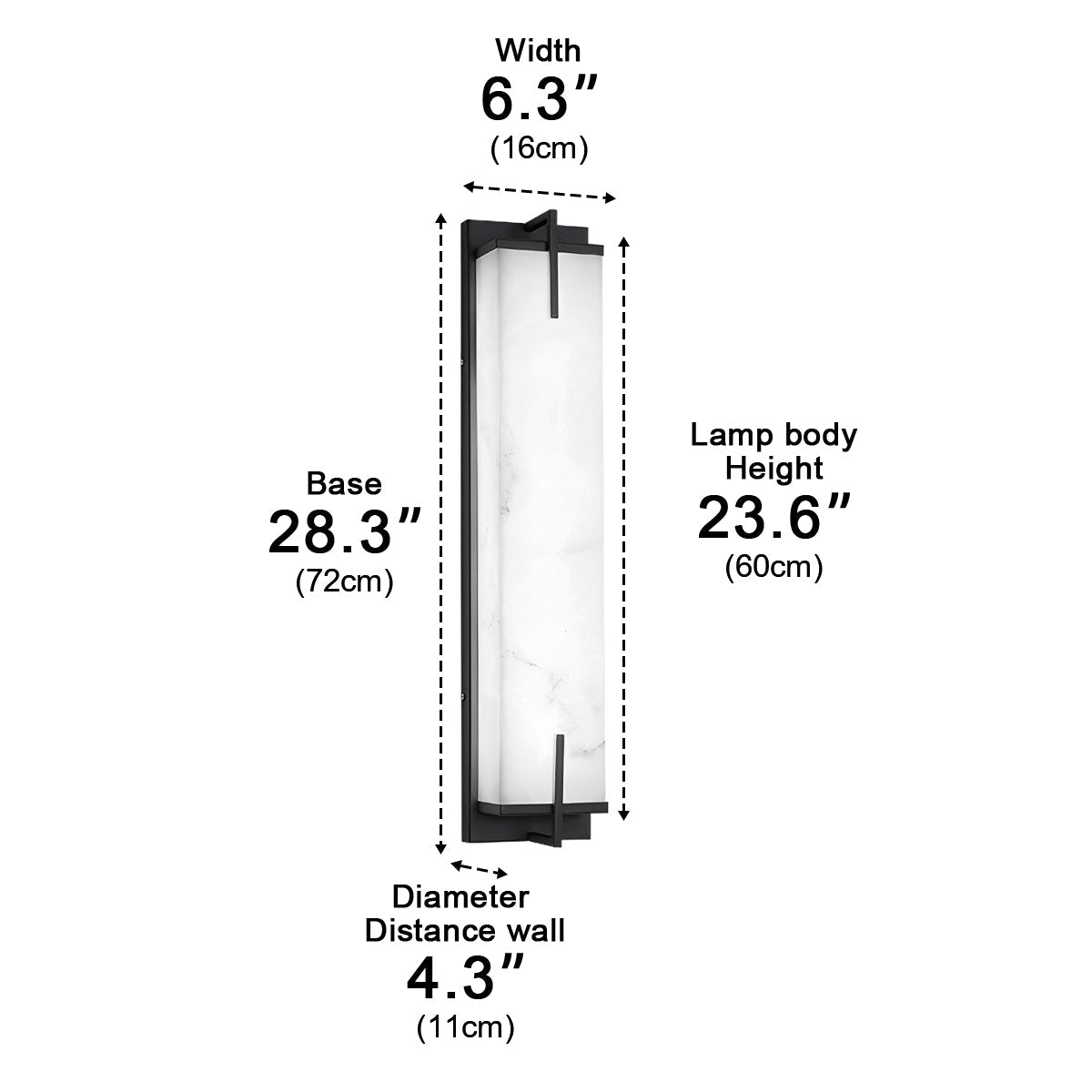 Rectangular Resin Waterproof LED Black Modern Outdoor Sconce Wall Lamp - Flyachilles