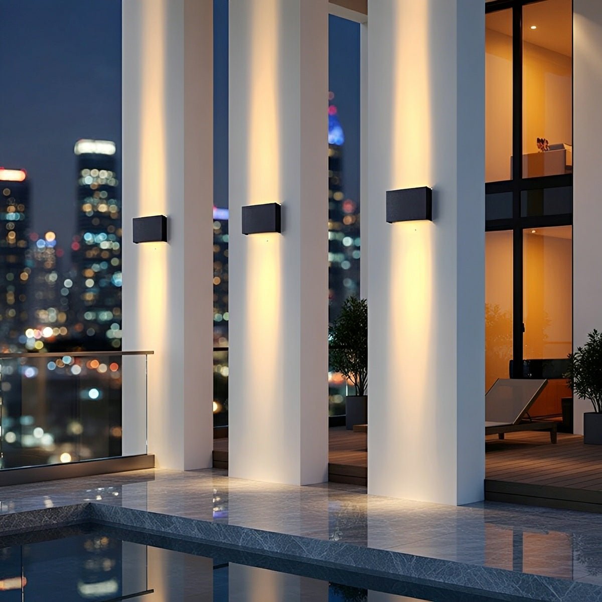 Rectangular Waterproof Up Down LED Outdoor Wall Washer Lights - Flyachilles