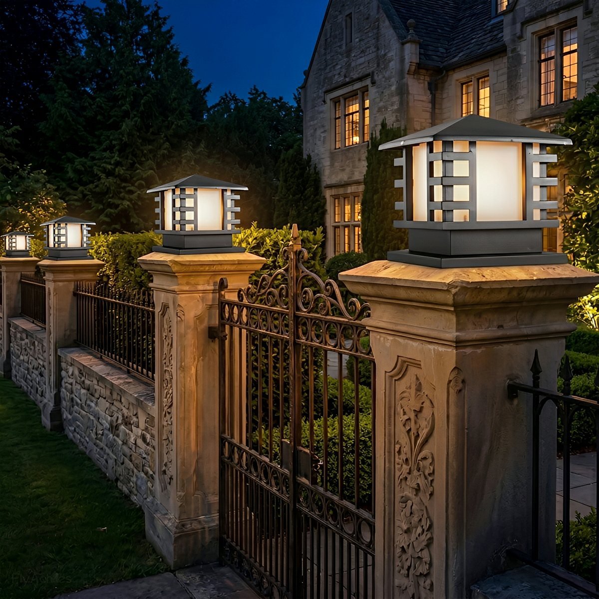 Retro Column LED Antique Garden Waterproof Courtyard Stigma Lamp - Flyachilles