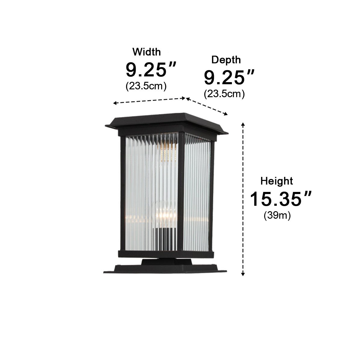 Retro Glass LED Waterproof Black Modern Solar Fence Post Lights - Flyachilles