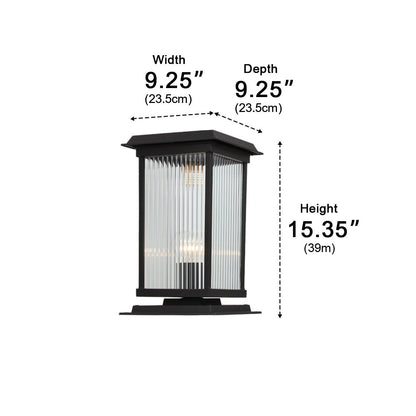 Retro Glass LED Waterproof Black Modern Solar Fence Post Lights - Flyachilles