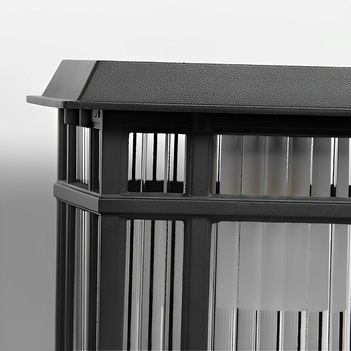 Retro Glass LED Waterproof Matte Black Modern Solar Fence Post Lights Column Pillar Lamp - Flyachilles