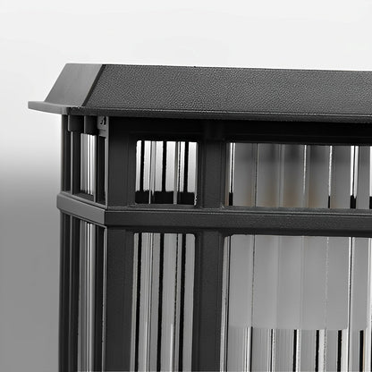 Retro Glass LED Waterproof Matte Black Modern Solar Fence Post Lights Column Pillar Lamp - Flyachilles
