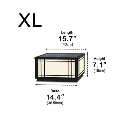 Retro Grilles Waterproof LED 3 - Step Dimming Solar Fence Post Lights with Remote - Flyachilles