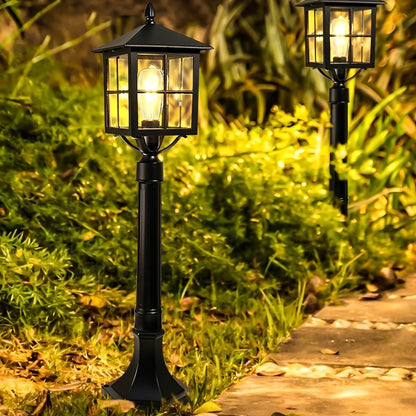 Retro Waterproof Black Outdoor Lawn Post Lights Lantern Lamps - Flyachilles