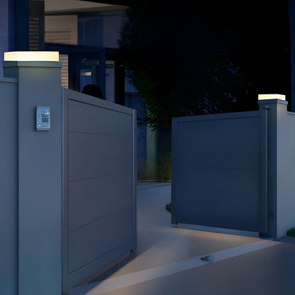 Round Square LED Waterproof Outdoor Solar Decking Lawn Lights Fence Post Column Lights - Flyachilles