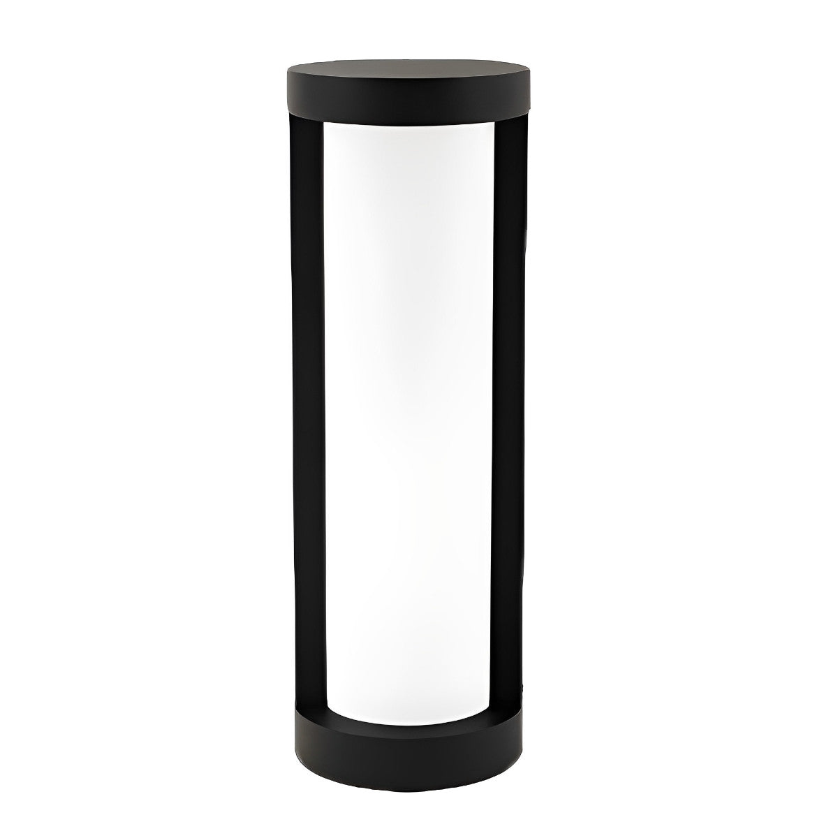 Round Waterproof LED Solar Black Modern Outdoor Pathway Lights Post Lights - Flyachilles