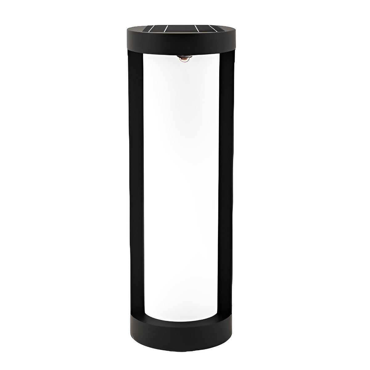 Round Waterproof LED Solar Black Modern Outdoor Pathway Lights Post Lights - Flyachilles