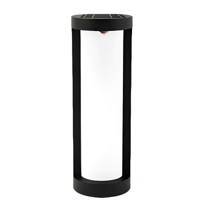 Round Waterproof LED Solar Black Modern Outdoor Pathway Lights Post Lights - Flyachilles