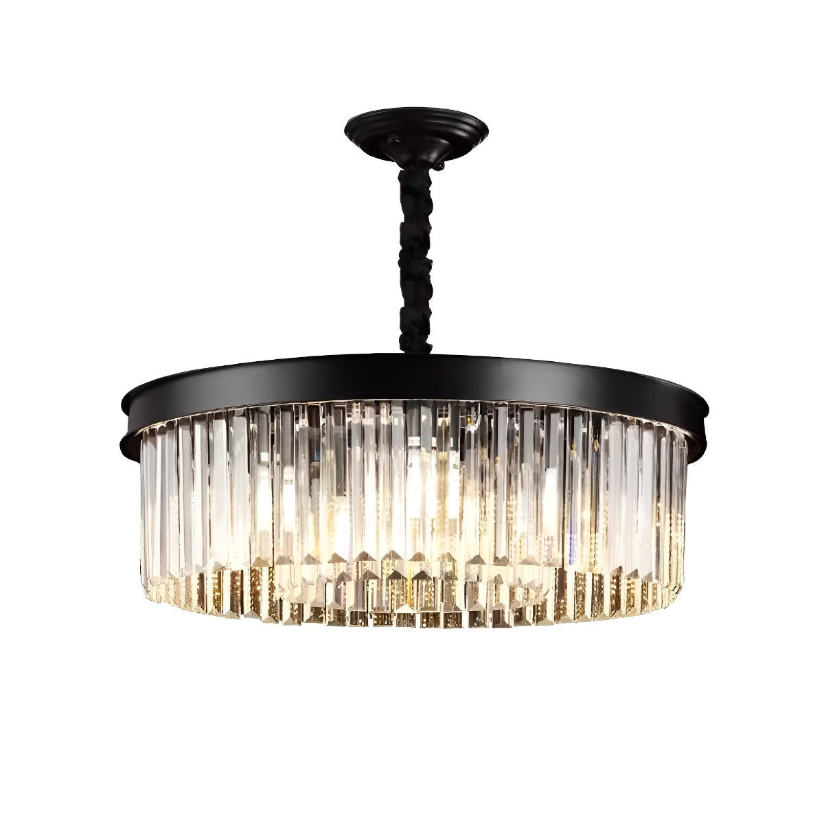 Rustic Modern Crystal Chandeliers Round Ceiling Lights - Flyachilles
