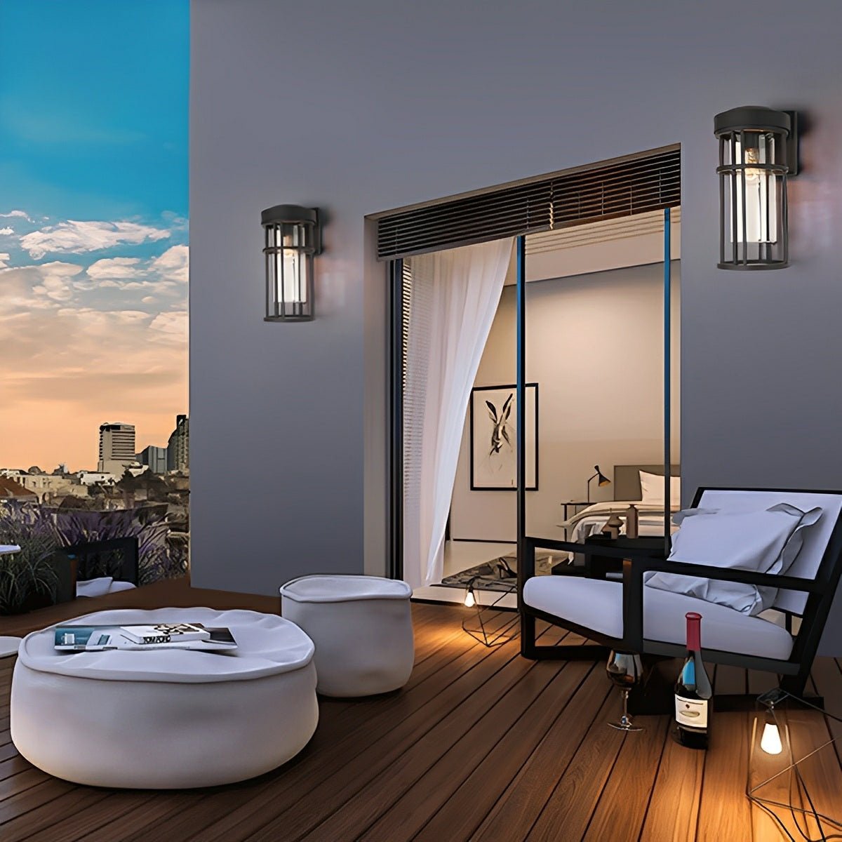 Rustic Modern Cylinder Waterproof Outdoor LED Porch Wall Lights - Flyachilles