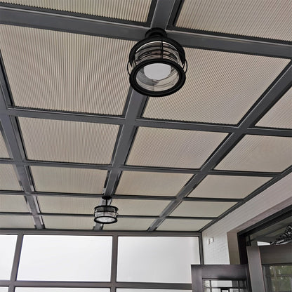 Rustic Modern Super Bright Black Round Outdoor Ceiling Lights - Flyachilles