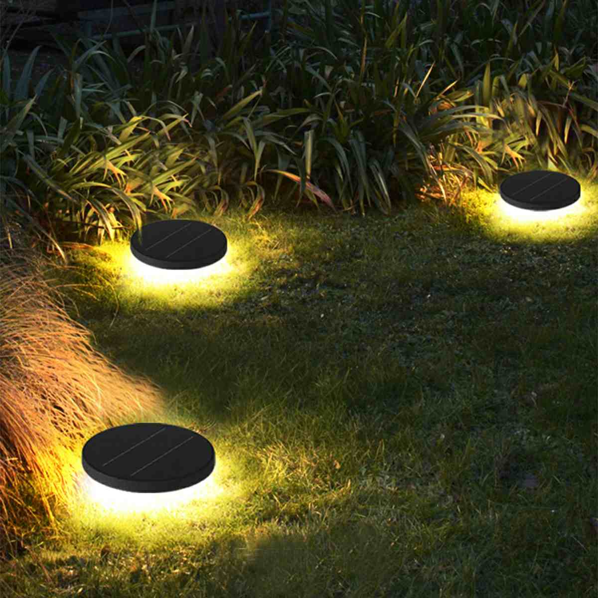 Solar Led Circular Shape Luminous Waterproof Embedded Ground Lights - Flyachilles