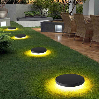 Solar Led Circular Shape Luminous Waterproof Embedded Ground Lights - Flyachilles