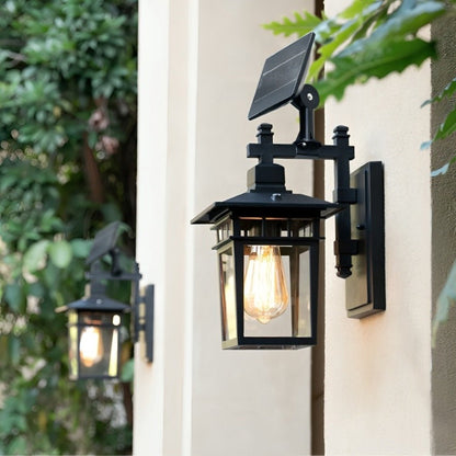 Solar Rustic Square Waterproof Outdoor LED Porch Wall Light - Flyachilles