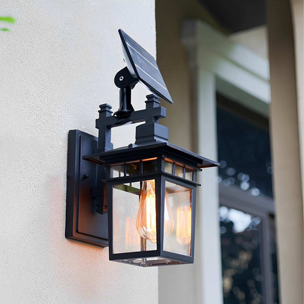 Solar Rustic Square Waterproof Outdoor LED Porch Wall Light - Flyachilles