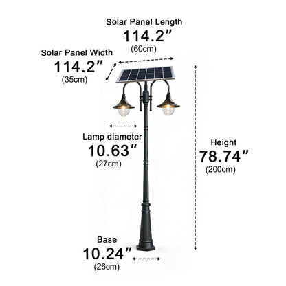 Solar Vintage Waterproof Flared LED Outdoor Pathway Pole Lights - Flyachilles