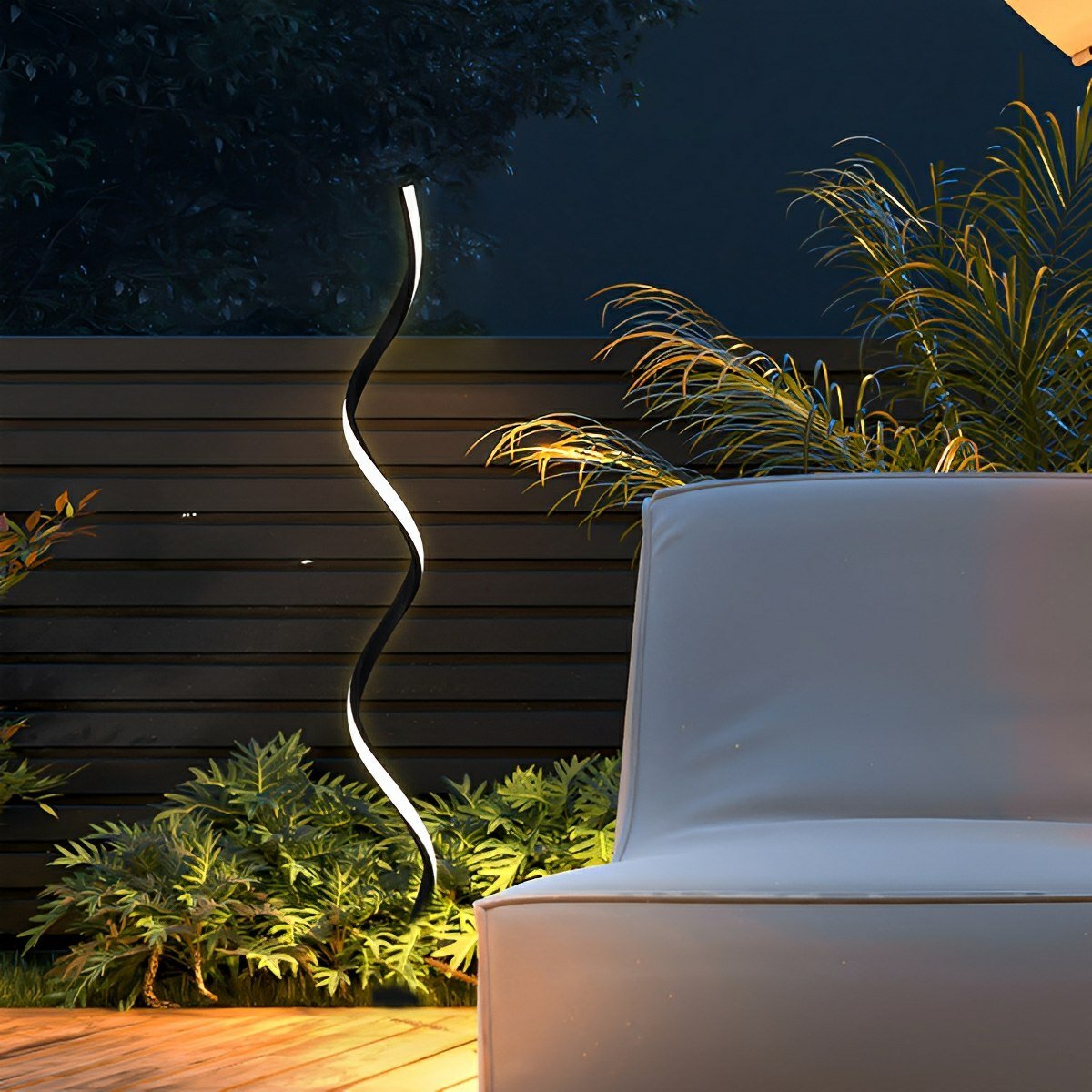 Solar Waterproof Minimalist Spiral Outdoor LED Landscape Lawn Lights - Flyachilles