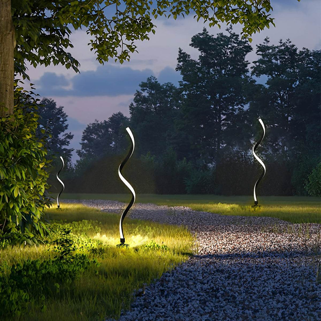 Solar Waterproof Minimalist Spiral Outdoor LED Landscape Lawn Lights - Flyachilles