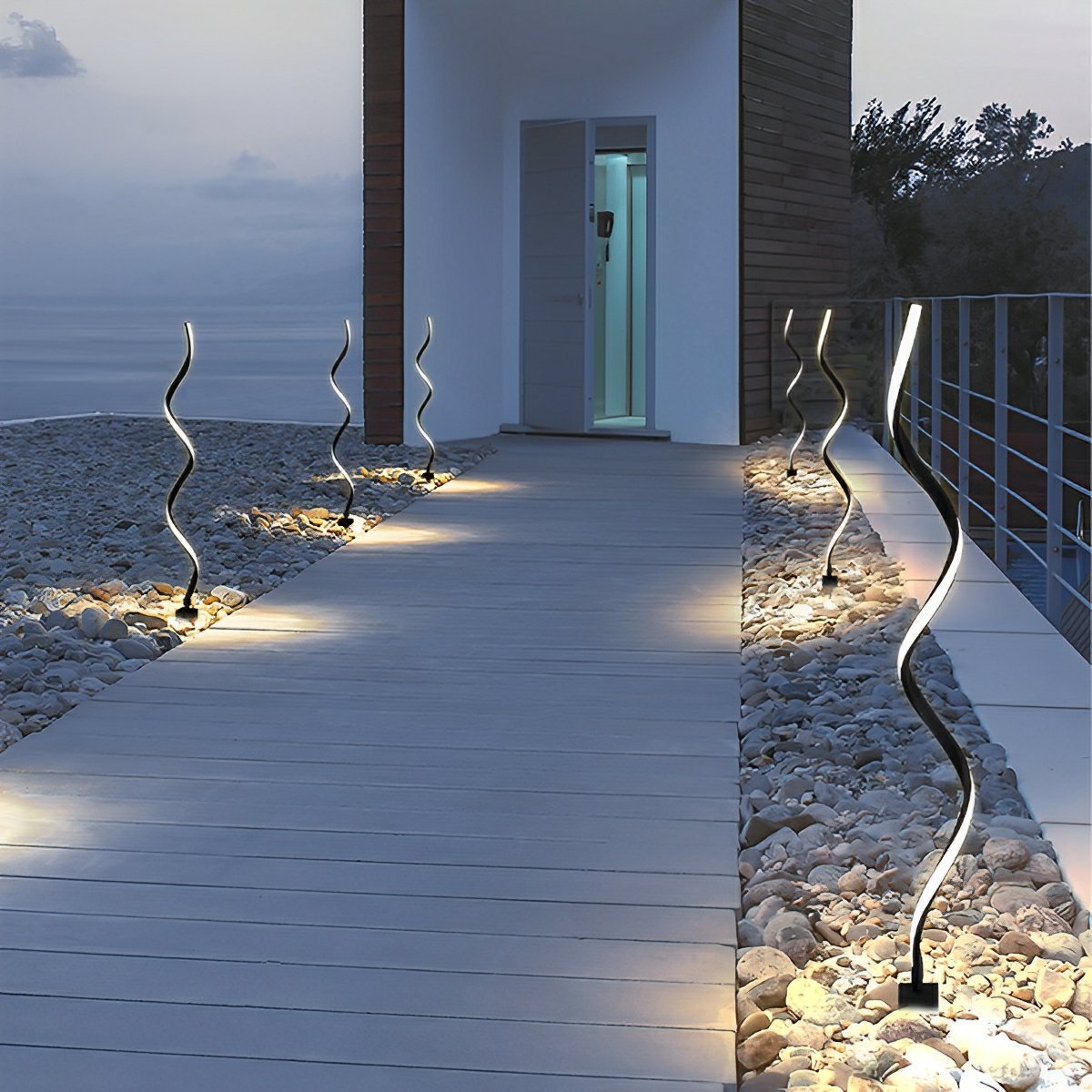Solar Waterproof Minimalist Spiral Outdoor LED Landscape Lawn Lights - Flyachilles