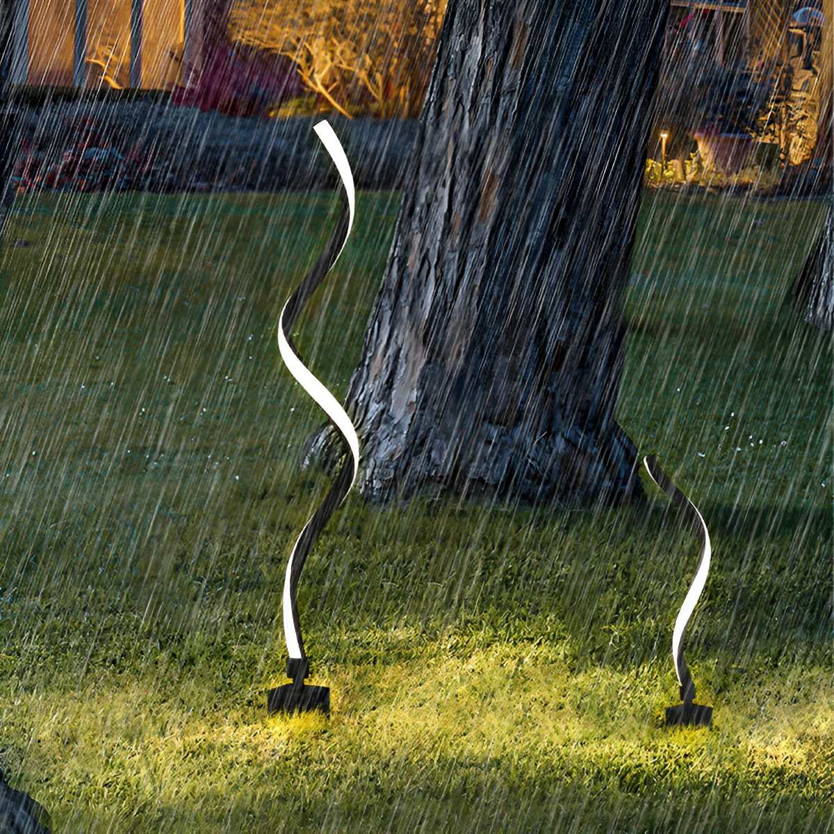 Solar Waterproof Minimalist Spiral Outdoor LED Landscape Lawn Lights - Flyachilles