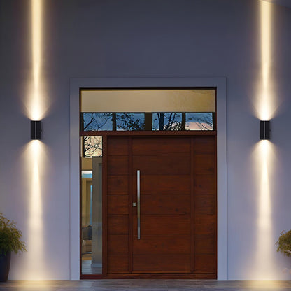 Solar Waterproof Modern Black Up&amp;Down LED Outdoor Wall Washer Spot Lights - Flyachilles