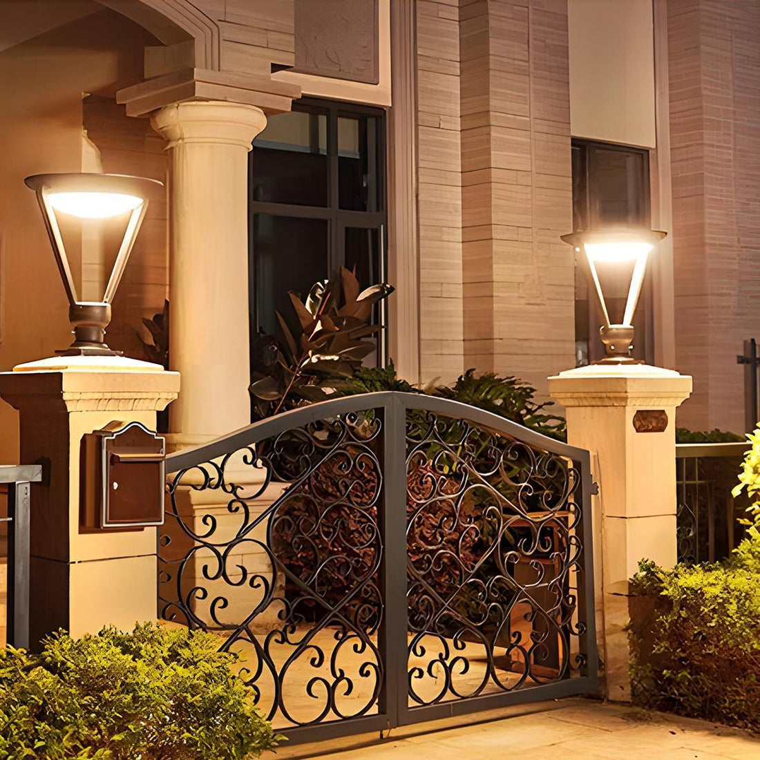 Solar Waterproof Modern Conical LED Outdoor Post Lights - Flyachilles