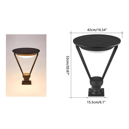 Solar Waterproof Modern Conical LED Outdoor Post Lights - Flyachilles